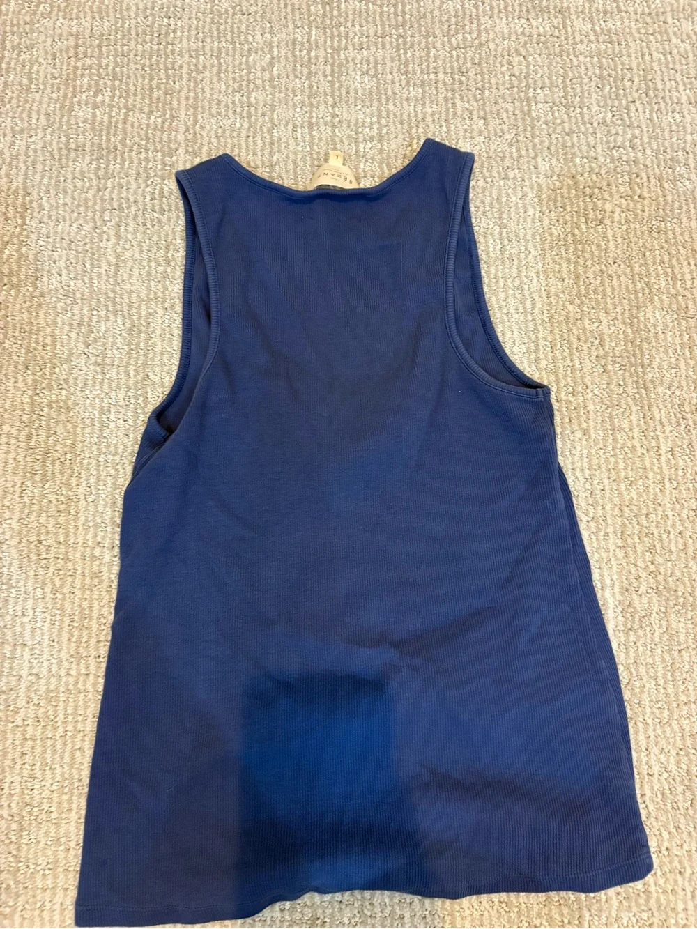 Sezane Blue Ribbed Scoop Tank - Picture 3 of 3